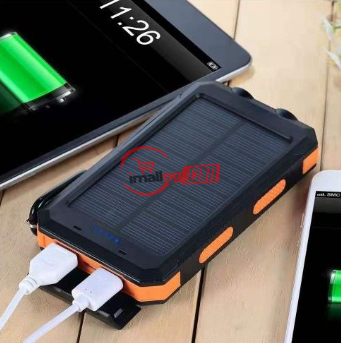 8000mAh Power-Bank USB Port, Solar Panels And LED Light