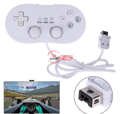 Classic Second Generation Handle Wired Game Controller Gamepad (White)