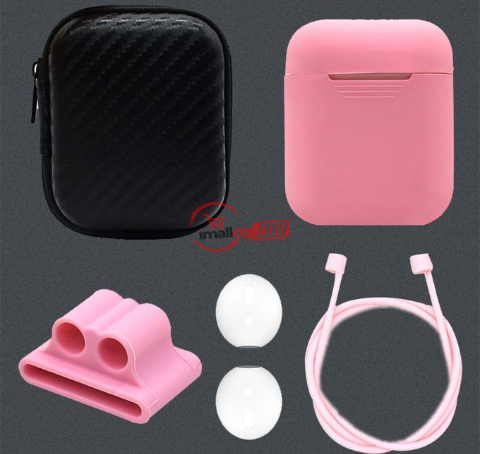 Apple AirPods Accessories Silicone Cover Case+Anti Lost Strap+Ear Cover Hook