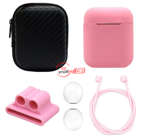 Apple AirPods Accessories Silicone Cover Case+Anti Lost Strap+Ear Cover Hook