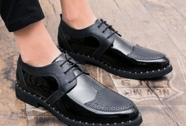 Men Formal Shoes Business Casual Leather Shoes Lace-Up Leather Shoes