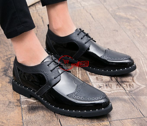 Men Formal Shoes Business Casual Leather Shoes Lace-Up Leather Shoes