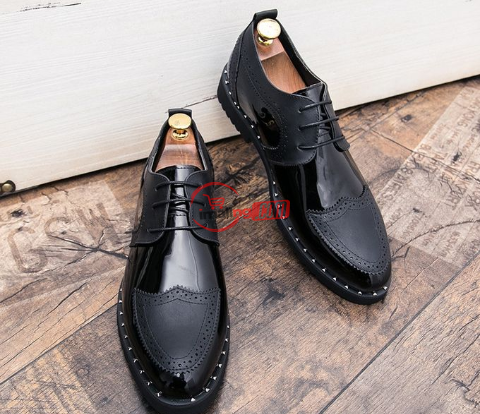 Men Formal Shoes Business Casual Leather Shoes Lace-Up Leather Shoes