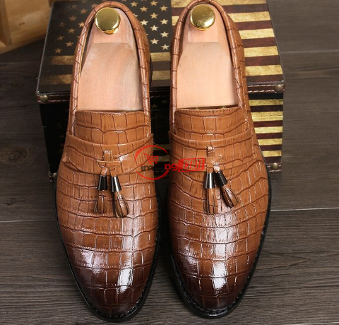 Genuine Leather Men Formal Shoes British Sytle Loafers Slip