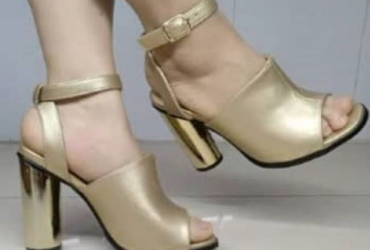 Gold Color High Heel Sandals