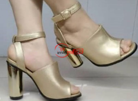 Gold Color High Heel Sandals