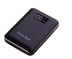 Fast Charging Digital Display 3 Ports Mobile Power Bank 10400mAh – Black