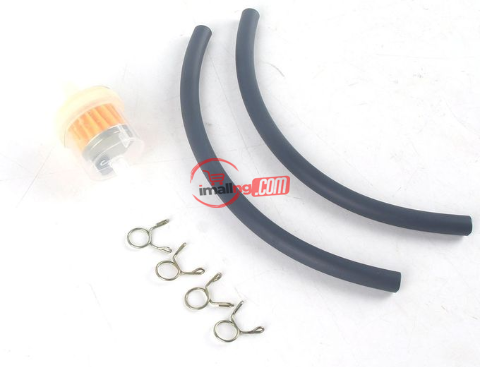 Fuel Petrol Inline Filter + Hose Pipe With Clips