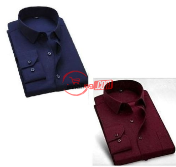 2 In 1 Men's Formal Fit Shirts – Wine & Navy Blue