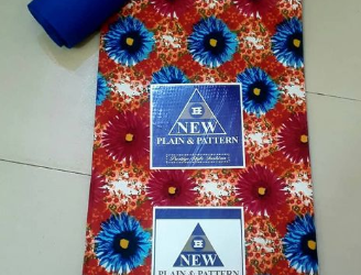 Ankara New Plain And Pattern Combo-Blue