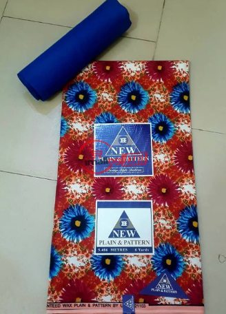 Ankara New Plain And Pattern Combo-Blue