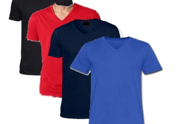 Unisex Quality V-neck T-Shirts Bundle (4Pcs)