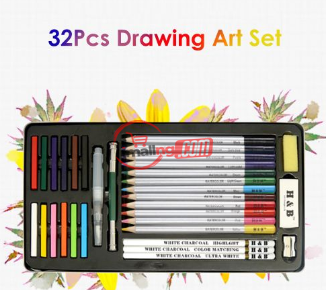 H&B 32Pcs Art Drawing Kit Watercolor Pencils Water-soluble #4200