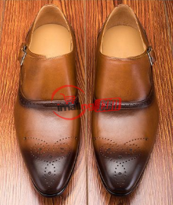 Men's British Business Casual Leather Shoes-Brown