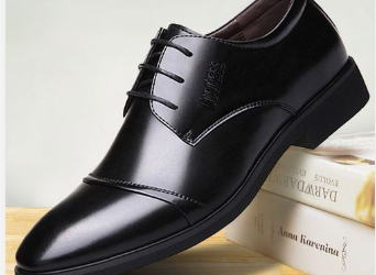 Men's Leather Oxford Lace-up Shoes – Black