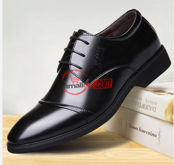 Men's Leather Oxford Lace-up Shoes – Black