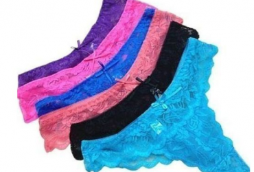 Sexy Thong Panty Bow Lace G-string Underwear – 6 Pack