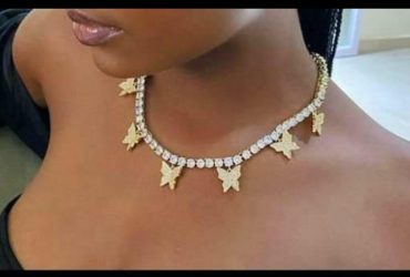 gold and diamond ice necklace