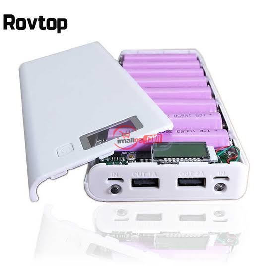 8*18650 5V Dual USB Battery Power Bank Case