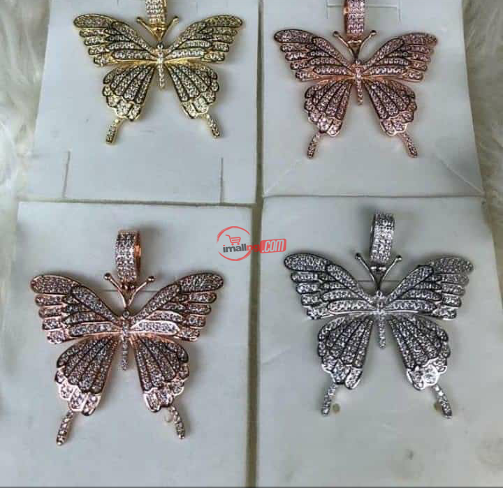 Rhinestone butterfly pendant