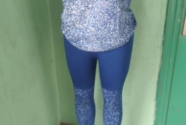 adire roundneck top with leggings