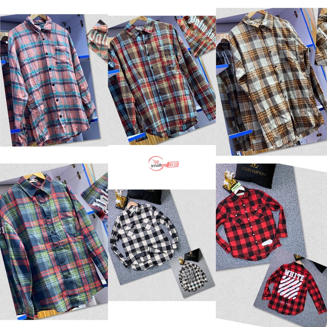 male checkers long sleeve shirts