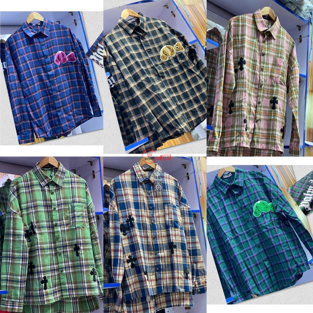 male checkers long sleeve shirts