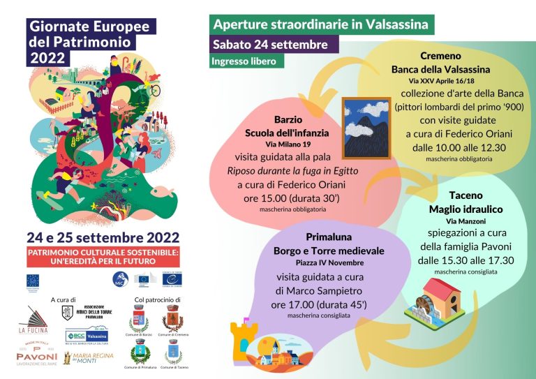 PER LE GIORNATE EUROPEE DEL PATRIMONIO: LA VALSASSINA C’E’.