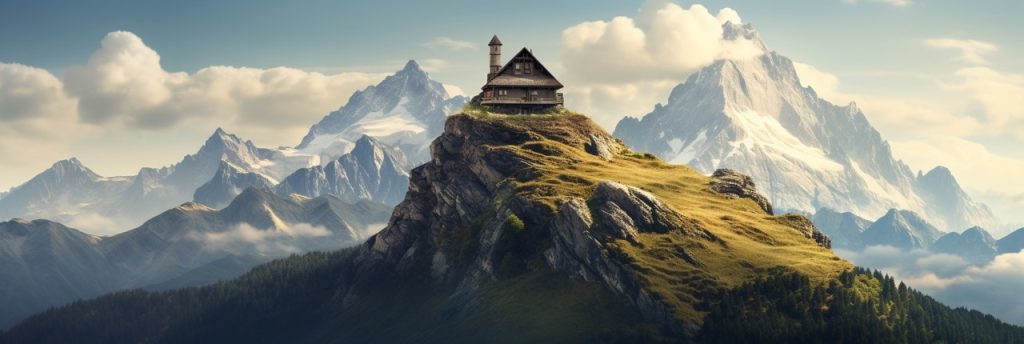Haus auf einem Berg