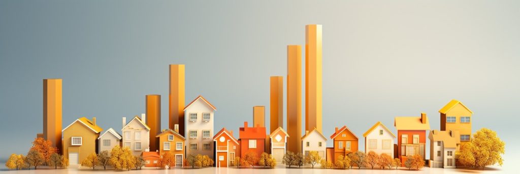 Rendite von Immobilien - Häuser und Wohnungen mit Renditebalken