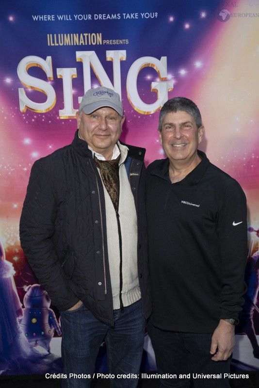 Producer Chris Meledandri and Jeff Shell attend as Illumination and Universal Pictures celebrate the Premiere of SING 2 at the Greek Theater in Los Angeles, CA on Sunday, December 12, 2021(Photo: Alex J. Berliner/ABImages)