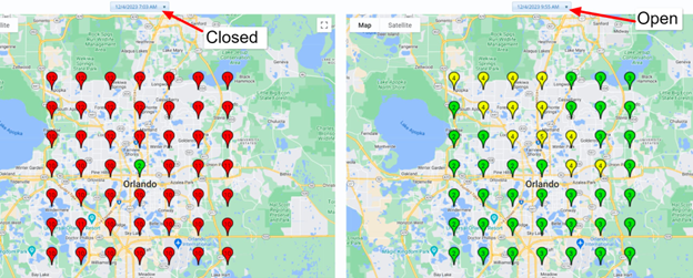 Open business hours affect search visibility Map