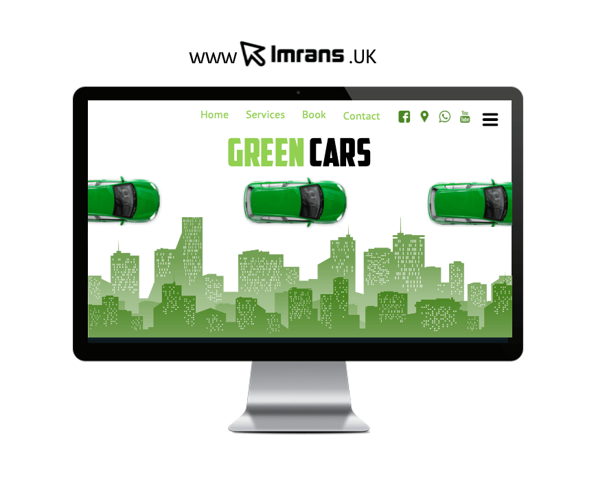 Green Cars Taxi Minicab Website Design Template