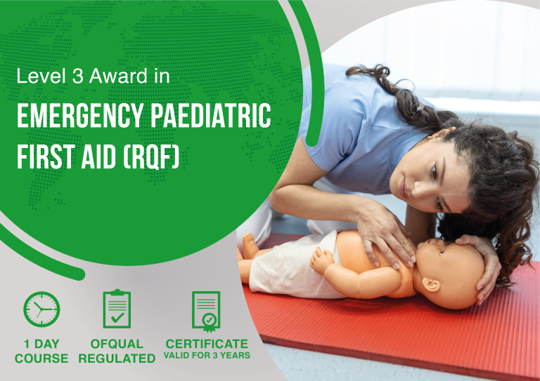 Level 3 Award in Emergency Paediatric First Aid (RQF) course banner at IMT Medical Training Centre