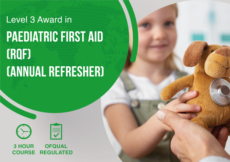 Level 3 Award in Paediatric First Aid (RQF) course banner at IMT Medical Training Centre