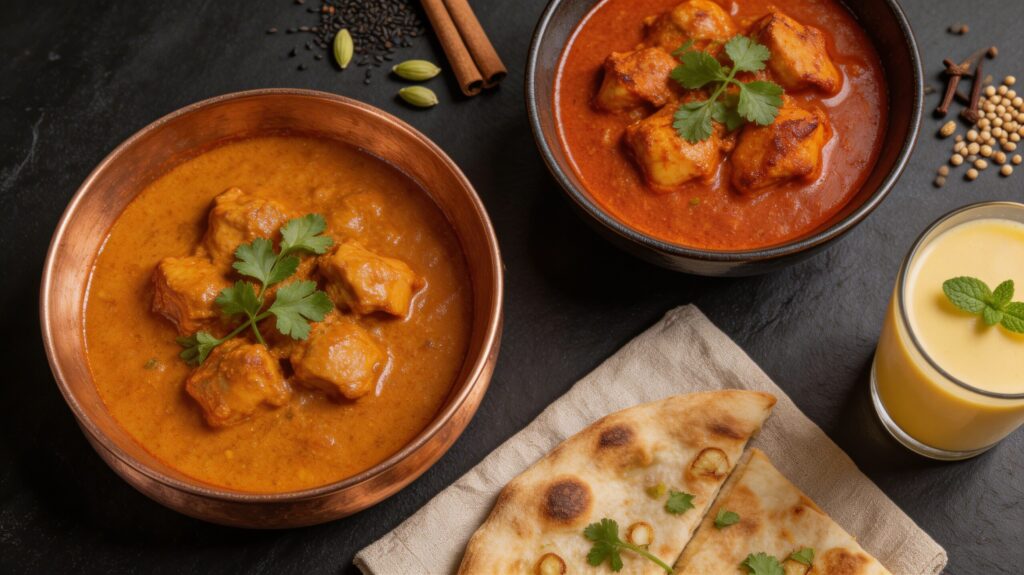 Bedste indisk mad i København — butter chicken og garlic naan fra Indian Bites på Pustervig 4