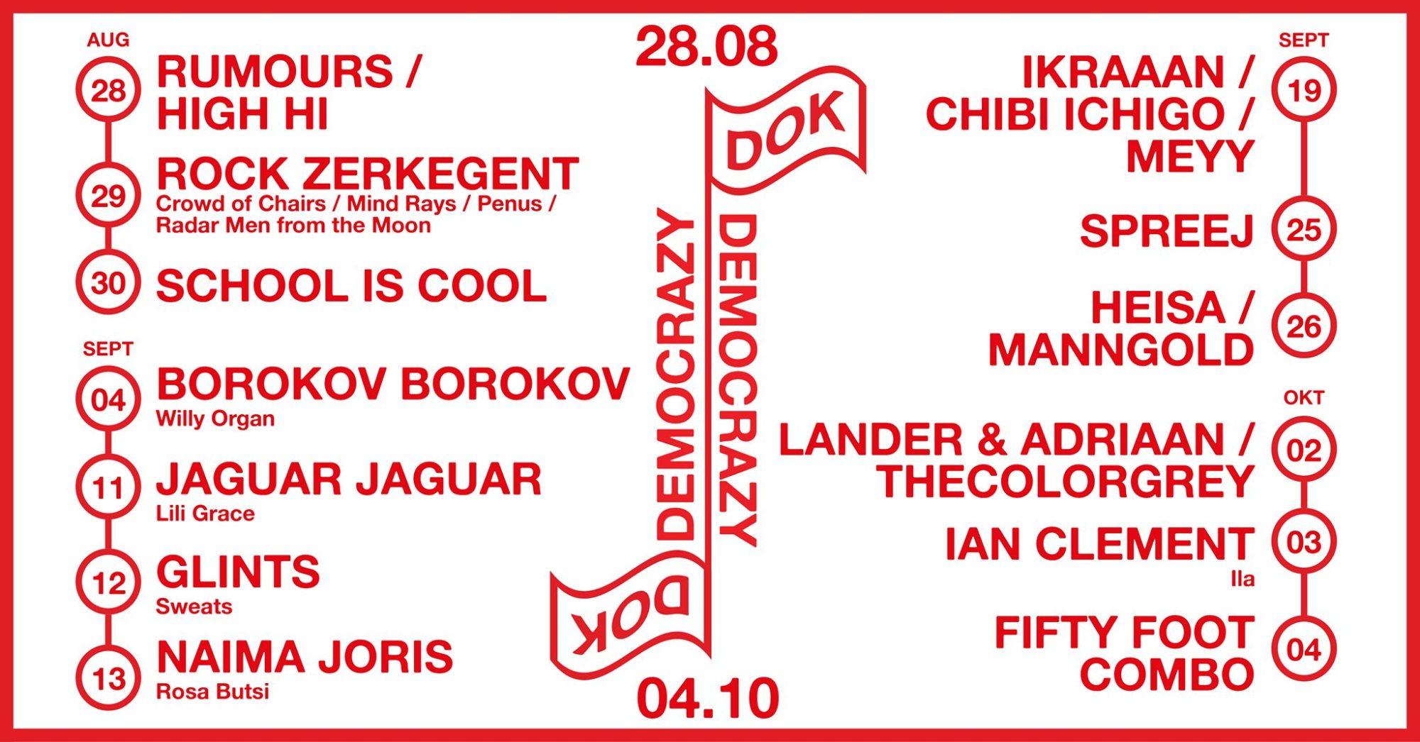 Democrazy organiseert dertien concerten op DOK-site