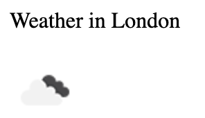 Example weather in London page rendered with JSON data from API