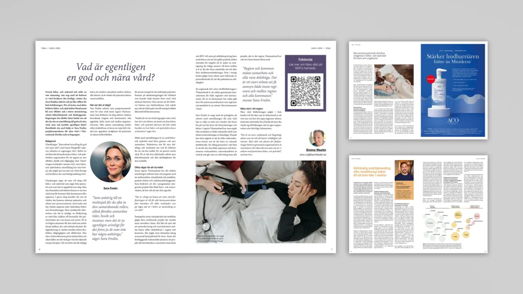 Tre uppslag ifrån tidningen Barnbladet för att visa exempel på hur tidningen ser ut.