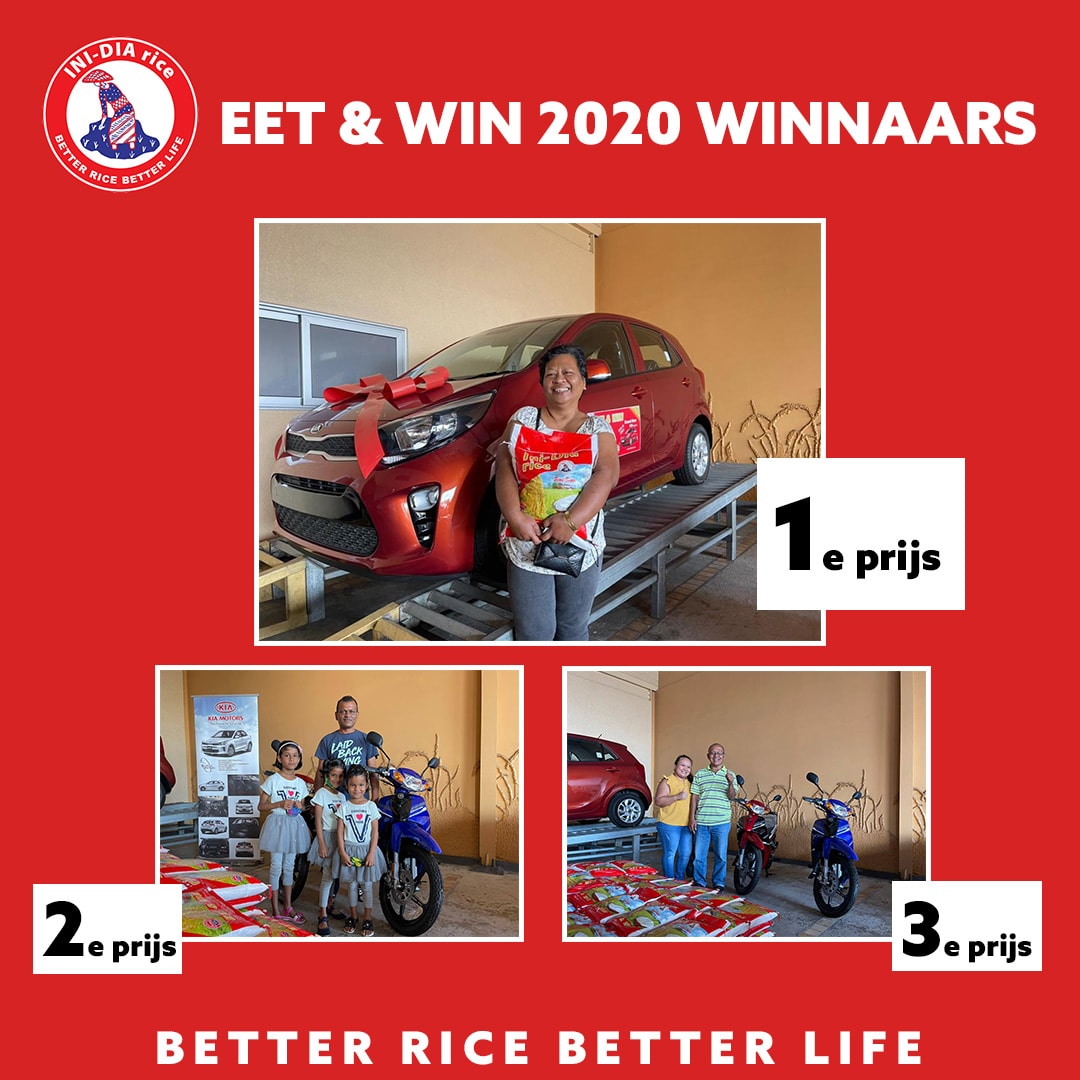WINNAAR EET & WIN 2019 INI-DIA RICE