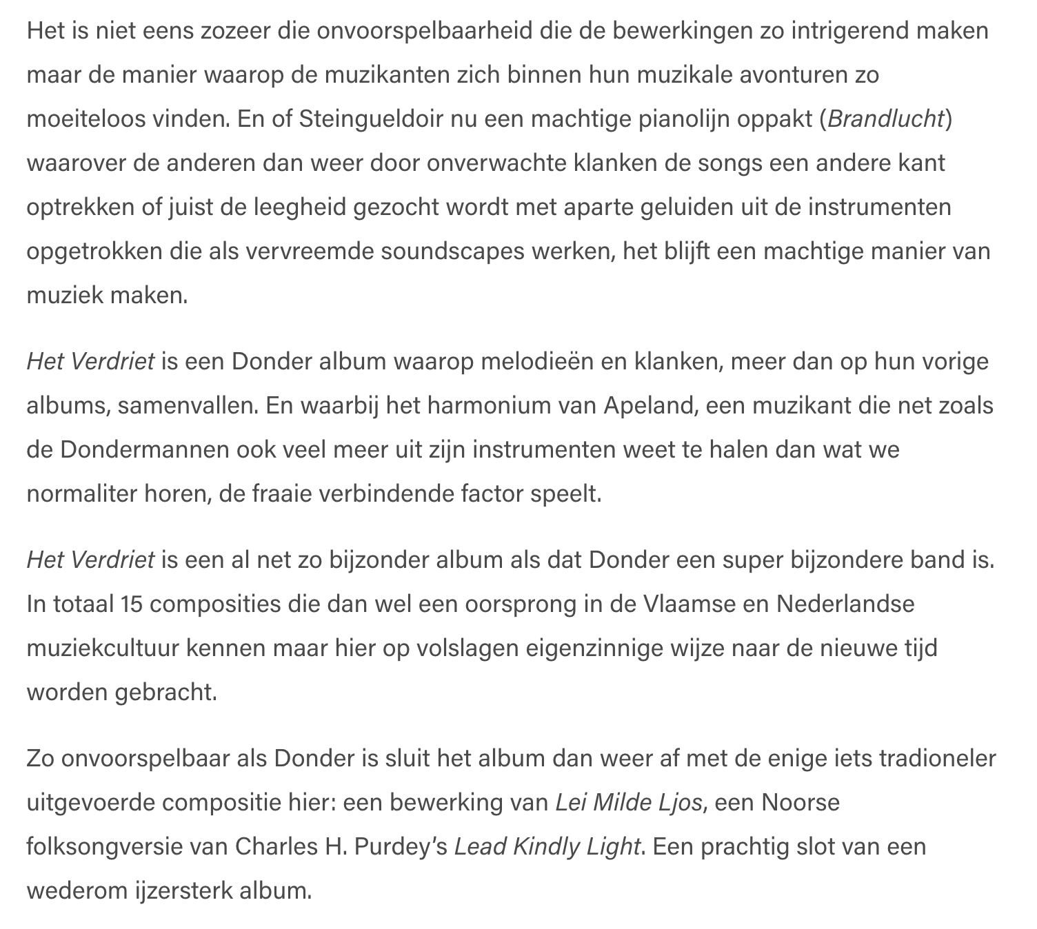 donder apeland het verdriet