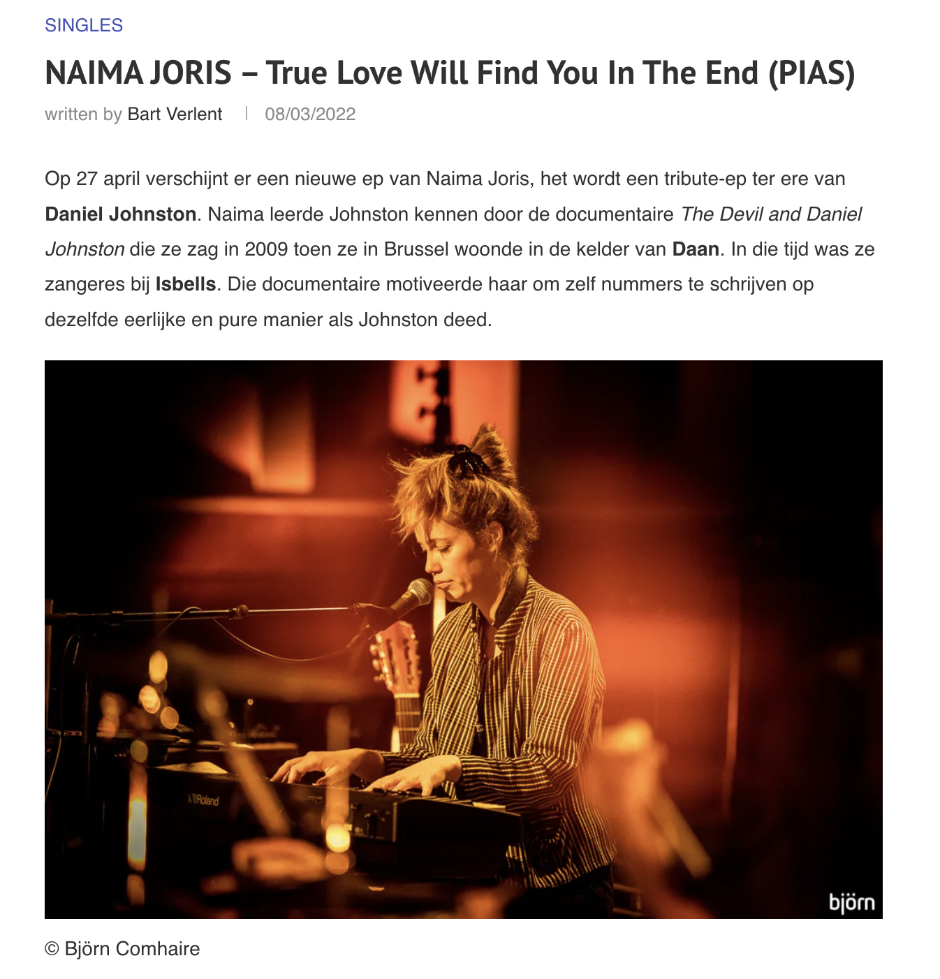 Single Review] Luminous Dash  Naima Joris - True Love Will Find