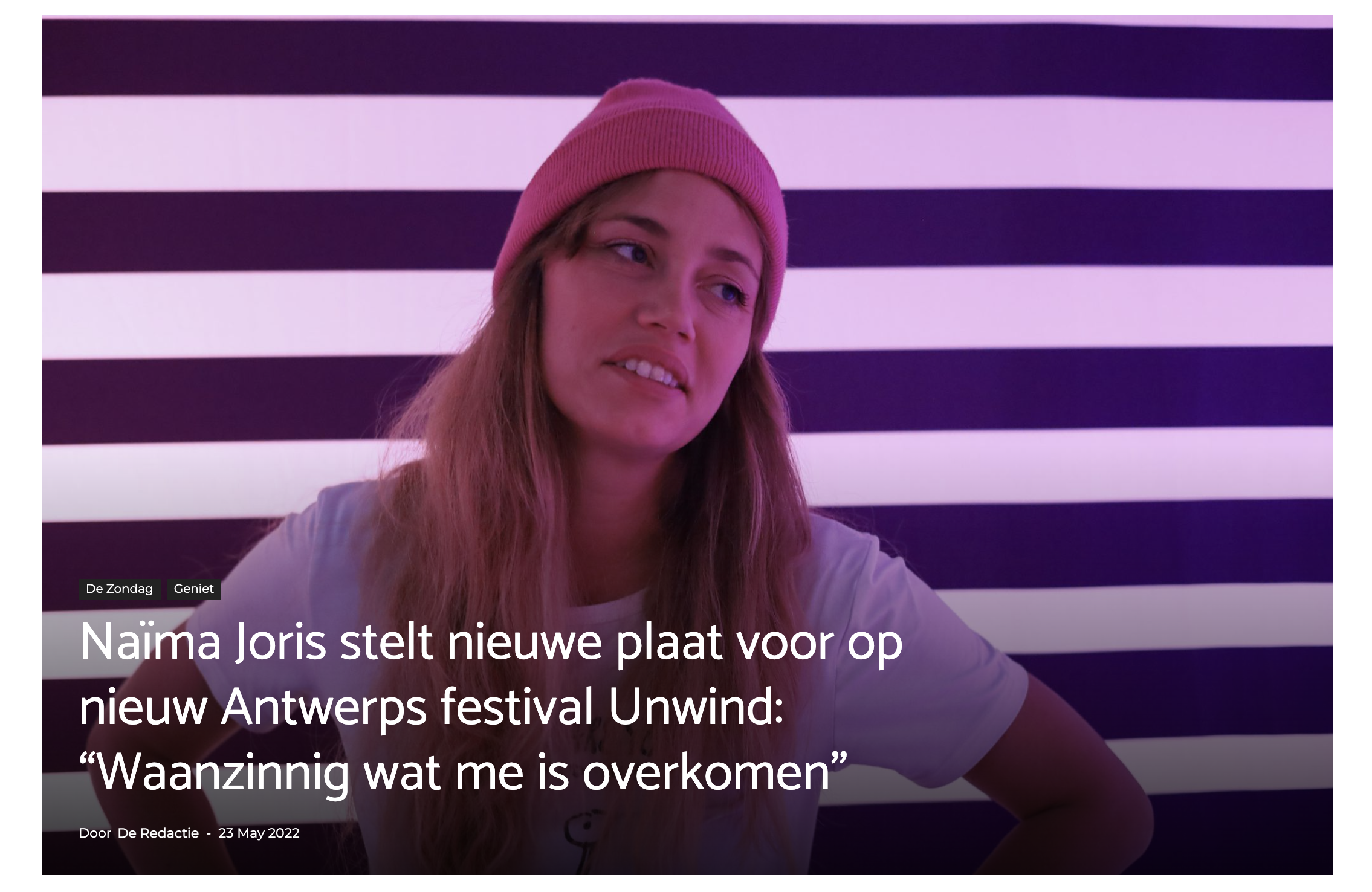 interview naima joris de zondag unwind festival