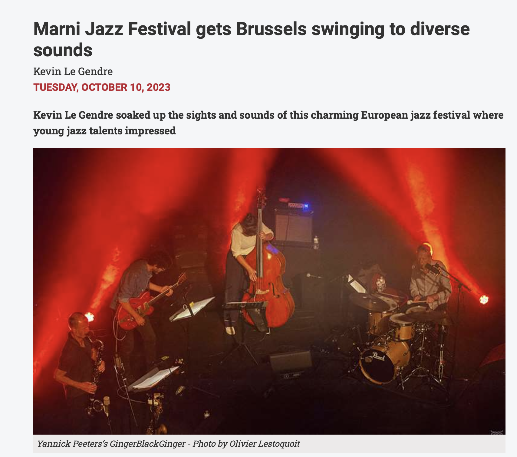 [Live review] Jazzwise GingerBlackGinger Marni Jazz Festival