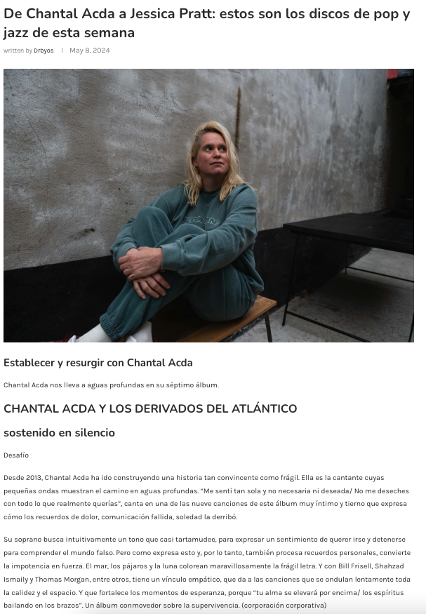 Chantal Acda & The Atlantic Drifters Album review 20 Minutos