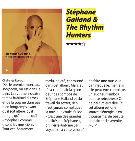 Stéphane Galland & The Rhythm Hunters album review Le Soir