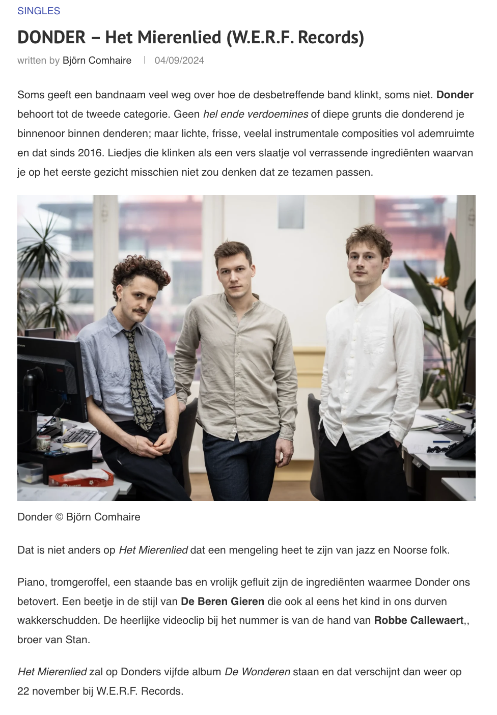 Luminous Dash Donder - Het Mierenlied single review