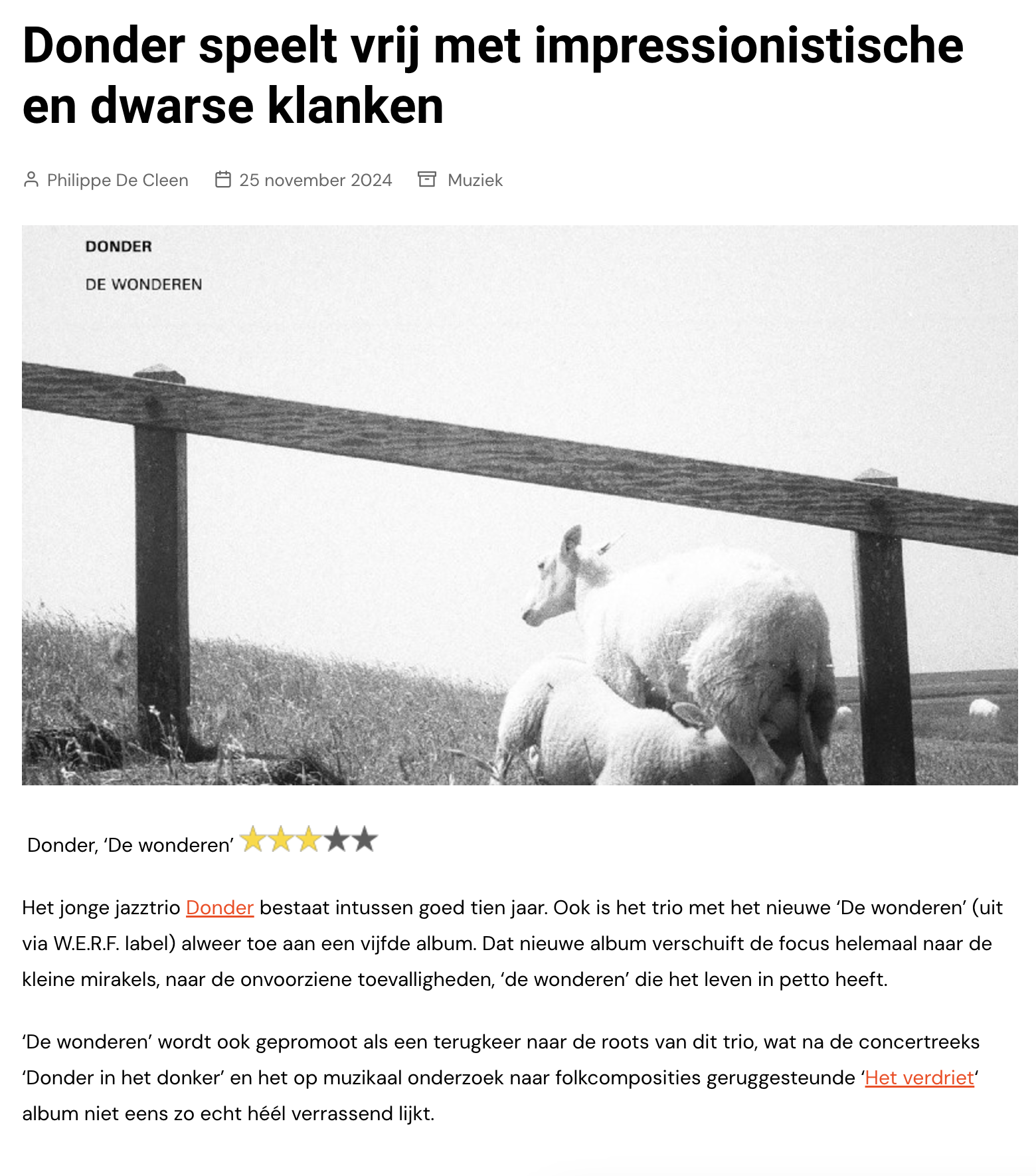 Donder De Wonderen review Cutting Edge