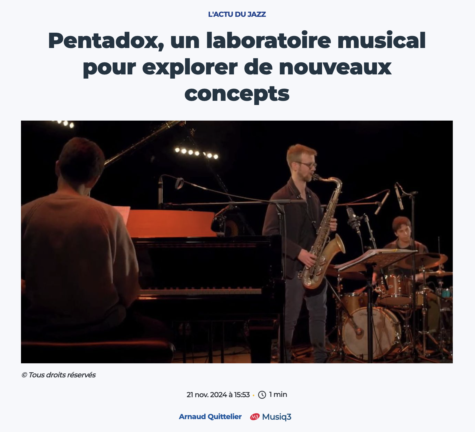 Pentadox Philippe Baron Musiq3 As If It Were Tomorrow