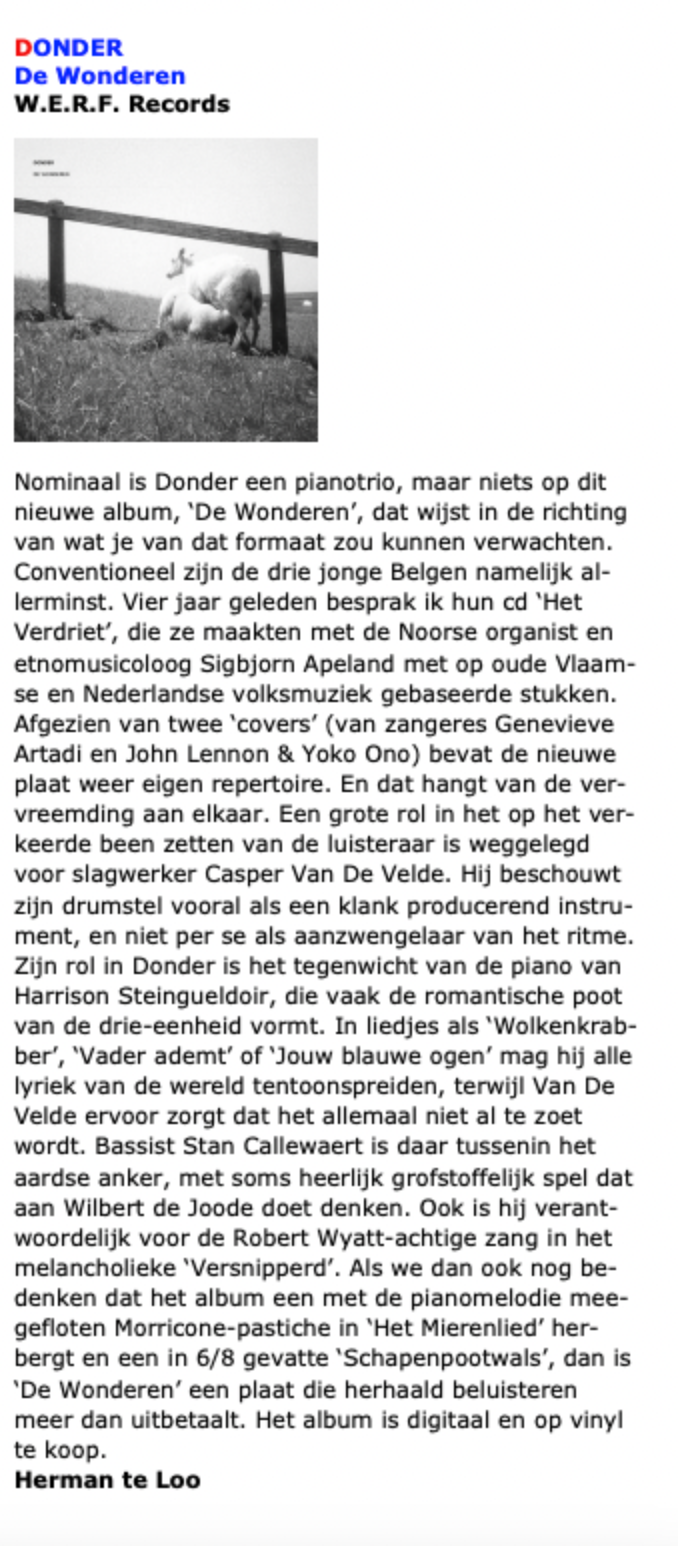 Donder De Wonderen recensie Jazzflits